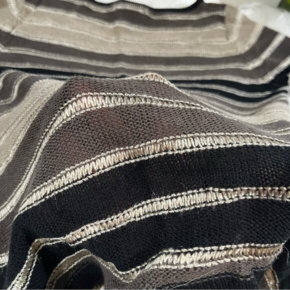 NEW Banana Republic Linen Striped Neutral Colorblock Open Weave Sweater S NWOT - Picture 15 of 16